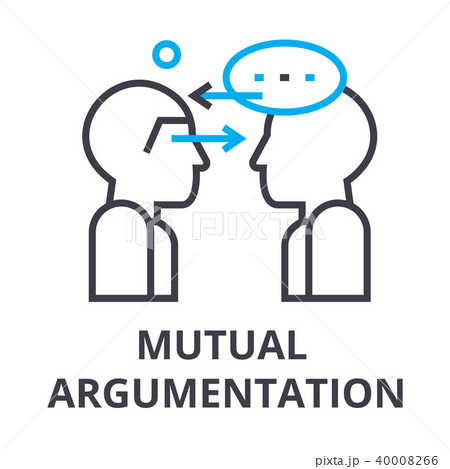 mutual argumentation thin line icon, sign, symbol, illustation, linear concept, vector  40008266