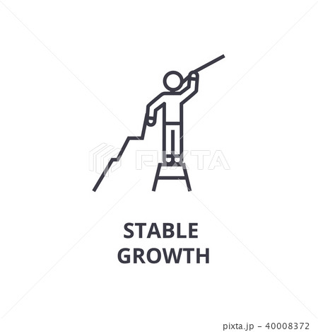 stable growth thin line icon, sign, symbol, illustation, linear concept, vector  40008372