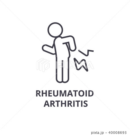 rheumatoid arthritis thin line icon, sign, symbol, illustation, linear concept, vector  40008693