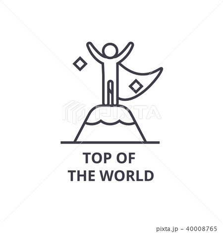 Top Of The World Thin Line Icon Sign Symbol のイラスト素材