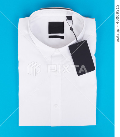 White man shirt on blue background 40009515