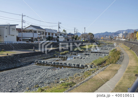 神奈川県秦野市 水無川の写真素材