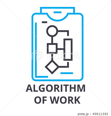 Algorithm Of Work Thin Line Icon Sign Symbol のイラスト素材