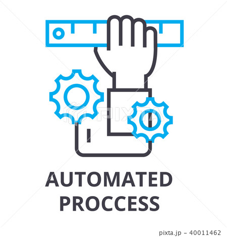 automated proccess thin line icon, sign, symbol, illustation, linear concept, vector  40011462