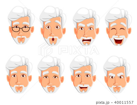 Face expressions of business man with gray hair Face expressions of business man with gray hair 40011557