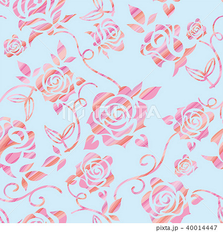 バラのイラスト サイケデリック 薔薇の模様の連続柄 シームレスデザイン 背景イラストのイラスト素材