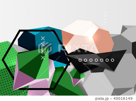 Color 3d geometric composition poster Color 3d geometric composition poster 40016149