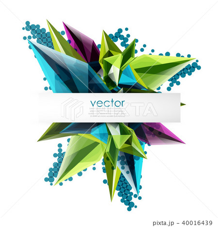 Colorful blooming crystals vector abstract background 40016439
