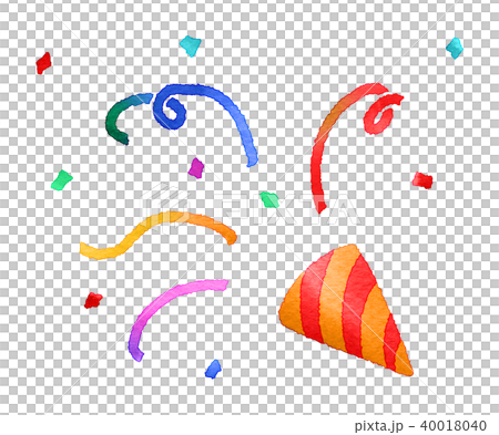 クラッカー左向き 水彩 のイラスト素材