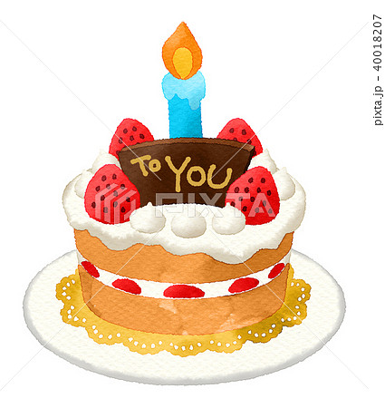 バースデーケーキ(水彩)-toYou 40018207