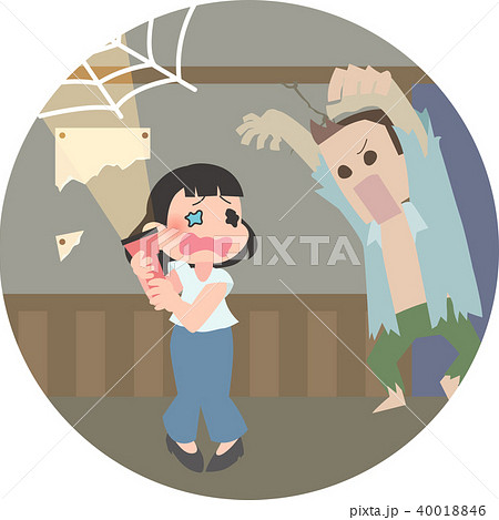 怪物に驚く女性 怪物に驚く女性 40018846