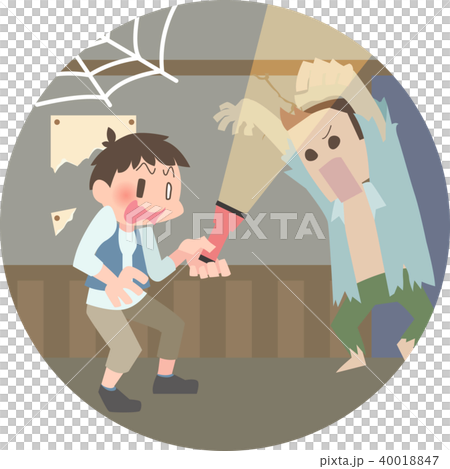 怪物に驚く男性 怪物に驚く男性 40018847
