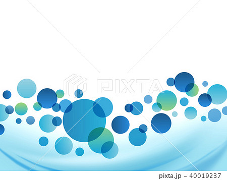 ウェーブ 水玉 グラフィック デザイン 青 背景 パターンのイラスト素材