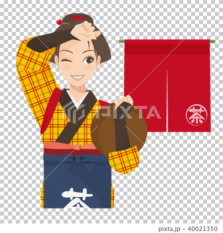 A girl who works hard at Onanoko teahouse A girl who works hard at Onanoko teahouse 40021350