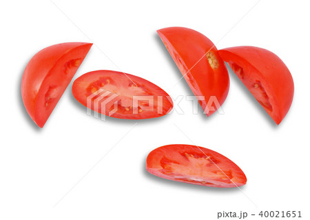 Top view of tomatoes on white background 40021651