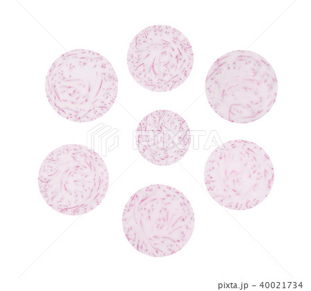 Slice of taro isolated on white background. 40021734