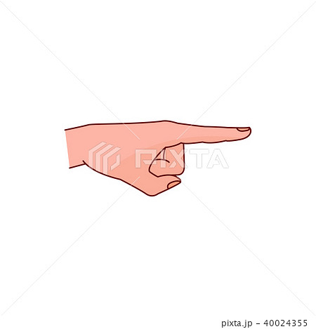 Vector cartoon man hand index finger pointing out 40024355