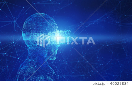 Abstract human wearing virtual reality glasses Abstract human wearing virtual reality glasses 40025884