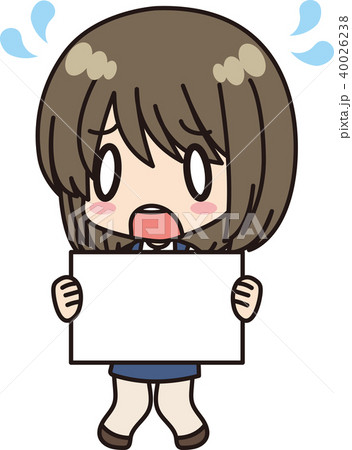 女性会社員_看板_困る 40026238
