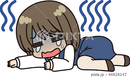 女性会社員_体調不良_倒れる 女性会社員_体調不良_倒れる 40026247