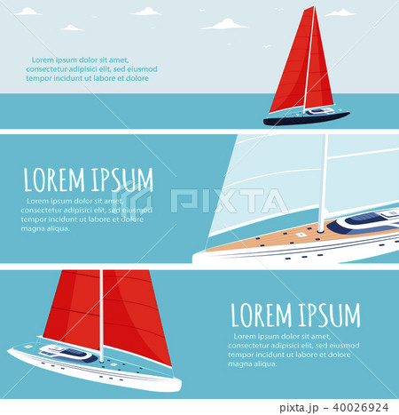 Yacht club flyers design with sail boat 40026924