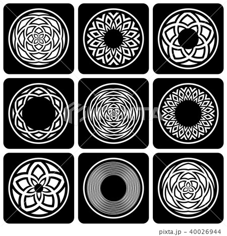 Design elements set. Abstract circle patterns. 40026944