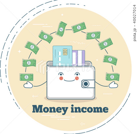 Money income concept in line art style 40027014