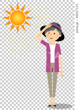 Elderly woman heat stroke measures 40027125