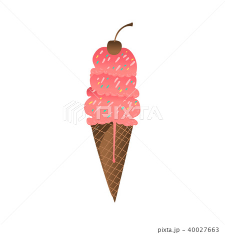 Vector cartoon ice cream dessert sweet food icon 40027663