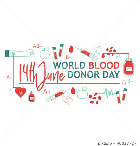 World blood donor day banner with giving blood charity elements isolated on white background. World blood donor day banner with giving blood charity elements isolated on white background. 40027727