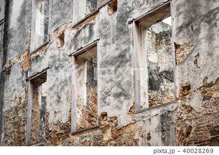 historic building facade ruin, Panama Casco Viejo historic building facade ruin, Panama Casco Viejo 40028269