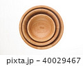 three wooden bowl isolated on white background 40029467