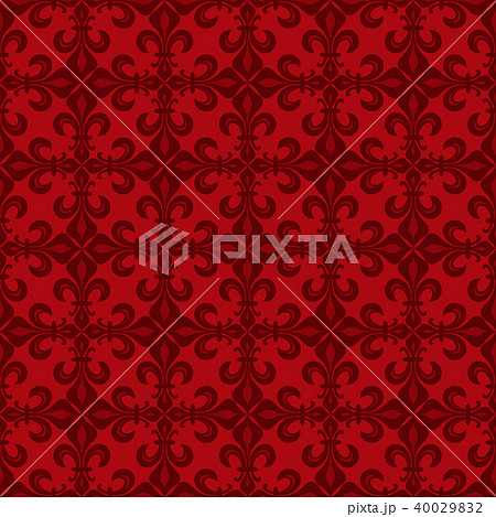 Lace-de-Luce (Lace of Lilies), Red seamless pattern 40029832