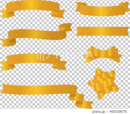 Gold ribbon collection stock vector. Illustration of element - 13567752