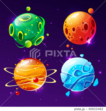 Vector cartoon planets for game design set Vector cartoon planets for game design set 40033462