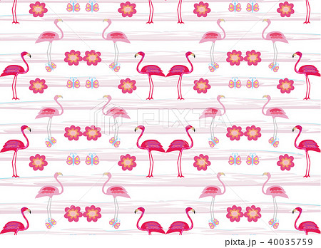 Seamless flamingo bird pattern 40035759