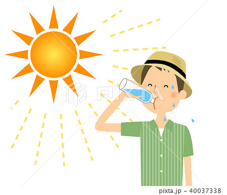 若い男性　熱中症対策　水分補給 40037338