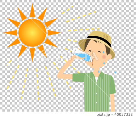 若い男性　熱中症対策　水分補給 40037338