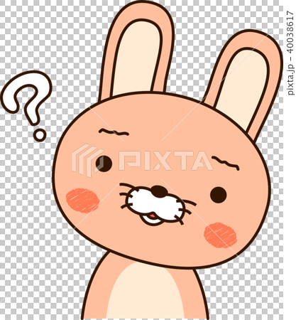 Rabbit cute illustration facial expression doubt - Stock Illustration ...