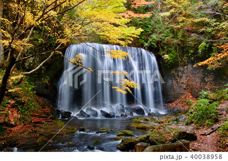 秋の達沢不動滝（福島県・猪苗代町） 40038958