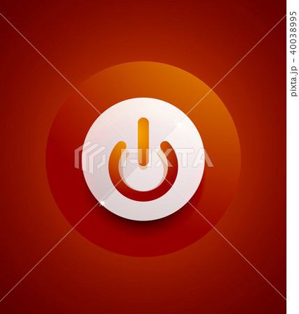 Glass transparent effect power start button, on off icon, vector UI or app symbol design 40038995