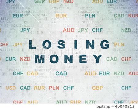 Banking concept: Losing Money on Digital Data Paper background 40040813