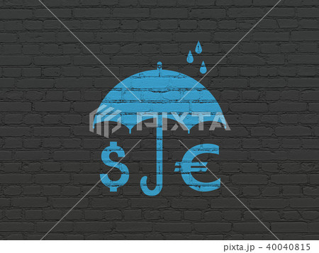 Privacy concept: Money And Umbrella on wall background 40040815