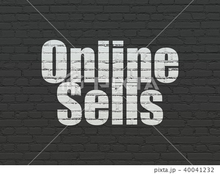 Advertising concept: Online Sells on wall background 40041232