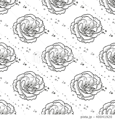 Vector lisianthus flowers and leaves 40041920