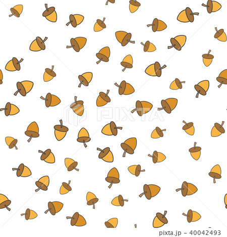Acorns Flat Vector Seamless Pattern on White 40042493