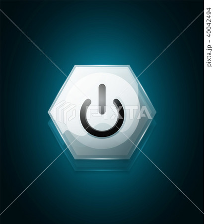 Glass transparent effect power start button, on off icon, vector UI or app symbol design Glass transparent effect power start button, on off icon, vector UI or app symbol design 40042494