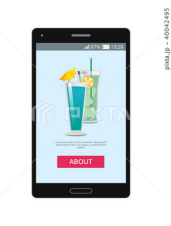 Cocktail Shown on Mobile Phone Vector Illustration 40042495