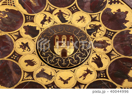 medieval astronomical clockin Prague, Czech medieval astronomical clockin Prague, Czech 40044996