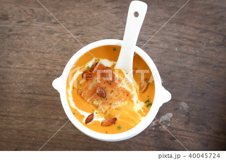 pumpkin soup with pumpkin seed pumpkin soup with pumpkin seed 40045724
